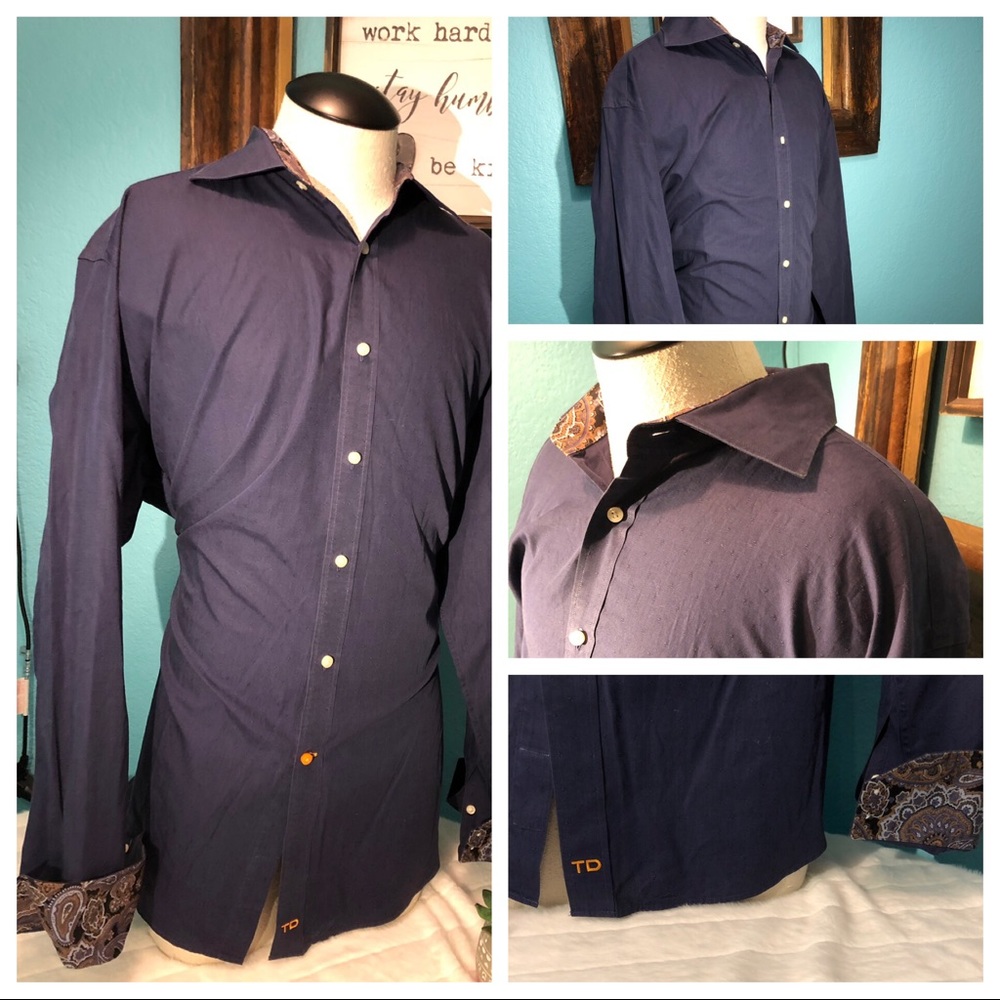 Thomas Dean long sleeve dress shirt. Size xl sexy